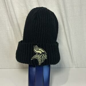 Minnesota Vikings Hat Winter Cap Mens Black New Era Fleece Lined Military MIN-V